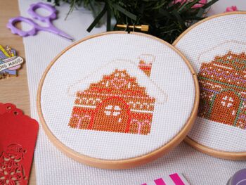 Gingerbread Cottage Cross Stitch Kit, 3 of 4