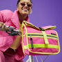 Neon Rolltop Handlebar Bag Pink, thumbnail 1 of 9
