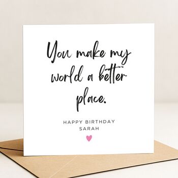 Personalised Better Place Birthday Card For Her Wife Girlfriend, 3 of 8