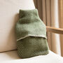 Olive Green Herringbone Wool Hot Water Bottle, thumbnail 1 of 3