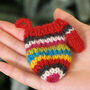 Fair Trade Knitted Striped Hanging Decorations, thumbnail 3 of 10