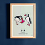 Personalised Puffin Love You Fine Art Print, thumbnail 2 of 4