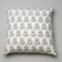 Manali Floral Paisley Pattern Grey Cotton Cushion Cover, thumbnail 3 of 4
