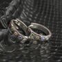 Silver Rainbow Gemstone Huggie Hoop Earrings, thumbnail 4 of 6