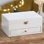 White Embroidered Jewellery Box, thumbnail 6 of 8