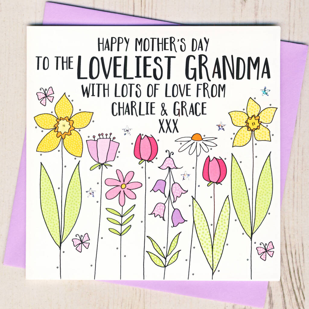 Personalised Floral Grandma Mothers Day Card By Eggbert And Daisy