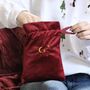 Velvet Personalised Embroidered Christmas Gift Bag, thumbnail 1 of 3