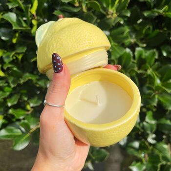 Candle In Lemon Shaped Pot With Lid, 5 of 6