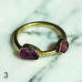 Tara Two Stone Gold Ring, thumbnail 3 of 9