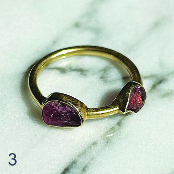 Tara Two Stone Gold Ring, 3 of 9