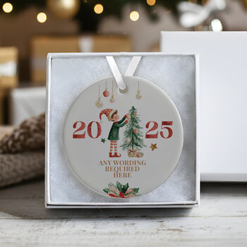 Personalised Ceramic Christmas Tree Bauble In Various Designs, 3 of 9