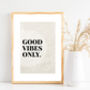 Good Vibes Only Neutral Colours Art Print, thumbnail 2 of 4