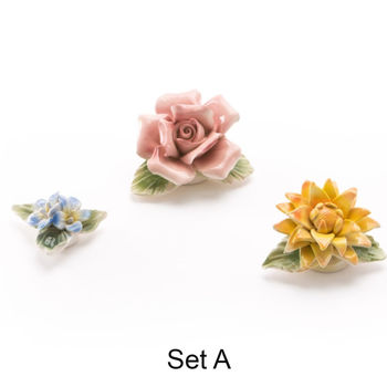 Delicate Porcelain Flower Magnets Set Of Three, 5 of 6