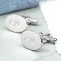 Personalised Silver Oval Hinged Cufflinks, thumbnail 6 of 7