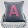 Personalised Handmade Wool Cushion With Initials, thumbnail 2 of 7
