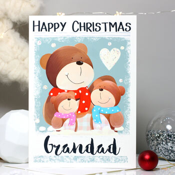 Personalised Bear Family Christmas Card, 6 of 10