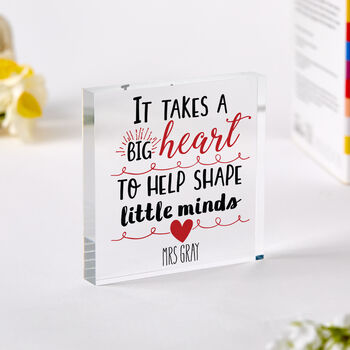 Personalised Teacher Thank You Heart Plaque Gift, 3 of 5