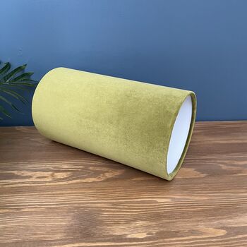 Luxury Velvet Cylinder Lampshades Various Colours, 7 of 12