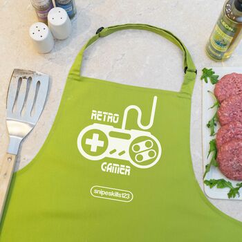 Personalised Video Game Controller Organic Cotton Apron, 4 of 5