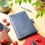 Personalised Premium Leather Refillable A5 Diary With Pen Holder Valentine's Day Gift For Him Or Her, thumbnail 1 of 11