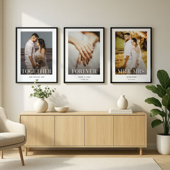 Set Of Three Personalised Black And White Photo Prints, 6 of 11