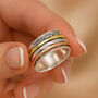 Personalised Sterling Silver Floral Trio Spinner Ring, thumbnail 1 of 11