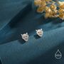 Sterling Silver Japanese Demon Oni Stud Earrings, thumbnail 2 of 11