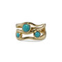 Trio Of American Turquoise Gold Ring, thumbnail 4 of 7