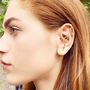 Geometric White Topaz Rose/Gold Plated Drop Earrings, thumbnail 2 of 10
