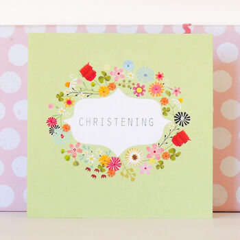 Floral Christening Greetings Card, 3 of 5