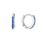 Evie Blue Silver Original Huggie Earings, thumbnail 1 of 2