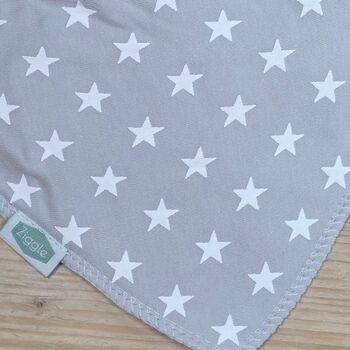 Bandana Dribble Bib Grey With White Stars, 2 of 2