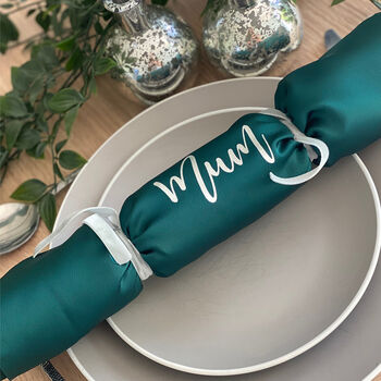 Personalised Reusable Floral Green Christmas Crackers, 4 of 9