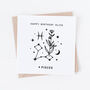 Personalised Pisces Zodiac Star Sign Card, thumbnail 1 of 3