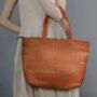 Leather Hand Woven Leather Bag Oversize, thumbnail 3 of 12