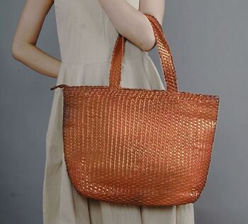 Leather Hand Woven Leather Bag Oversize, 3 of 12