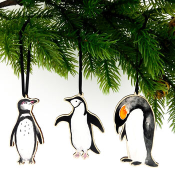 Chinstrap Penguin Wooden Hanging Decoration, 8 of 10