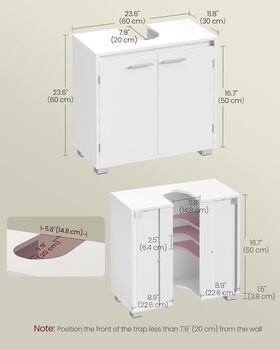 Under Sink Bathroom Cabinet With Double Doors, 2 of 7