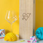Personalised Carved Heart Wine Box For Couples, thumbnail 1 of 5