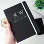 Personalised Initials Black Hardback Notebook For Him, thumbnail 4 of 4