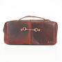 Personalised Snaffle Bit Leather Washbag, thumbnail 2 of 10