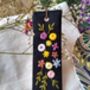 Hand Embroidered Flower On Linen Bookmark, thumbnail 1 of 11