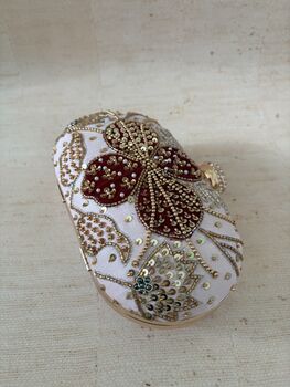 Light Pink Floral Oval Clutch, 8 of 11