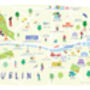Map Of Dublin City, Ireland Illustrated Art Print, thumbnail 4 of 4