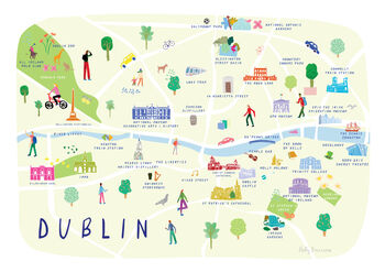 Map Of Dublin City, Ireland Illustrated Art Print, 4 of 4