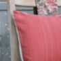 Fine Raspberry Stripe Vintage Scatter Cushion, thumbnail 4 of 5