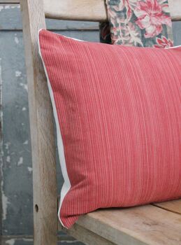 Fine Raspberry Stripe Vintage Scatter Cushion, 4 of 5