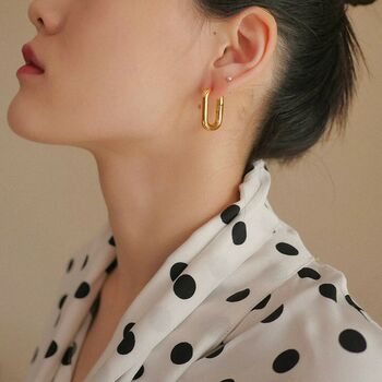 Gilda 90s Inspired Minimal Gold Plated Earrings, 4 of 4