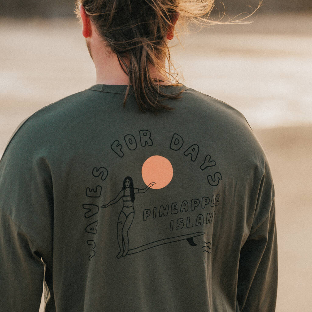 Waves For Days Oversized Long Sleeve T Shirt, 1 of 12