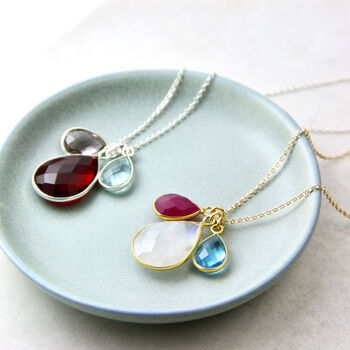 Mother And Children Semi Precious Birthstone Necklace, 4 of 12